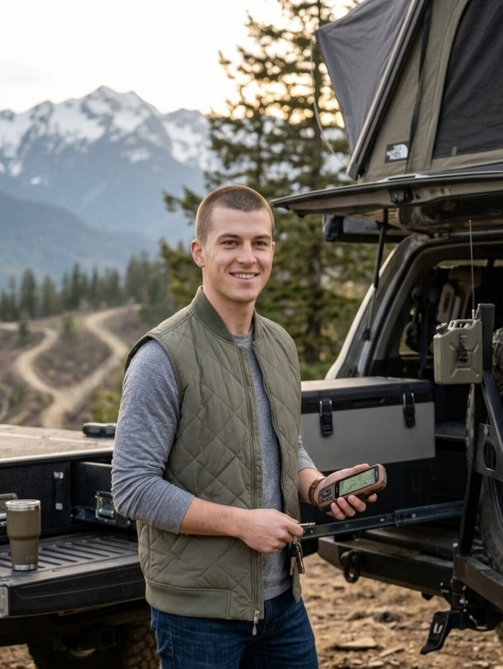 The North Face Men's Green Quilted Vest